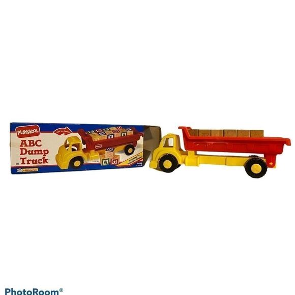 Playskool Plastic ABC Dump Truck & Wooden Blocks - Picture 1 of 5